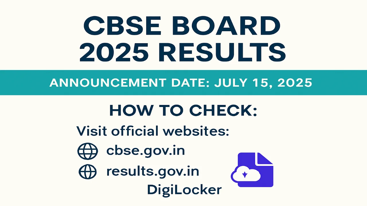 CBSE बोर्ड 2025 रिजल्ट डेट घोषित: इस दिन आएंगे नतीजे, ऐसे करें मार्कशीट चेक
