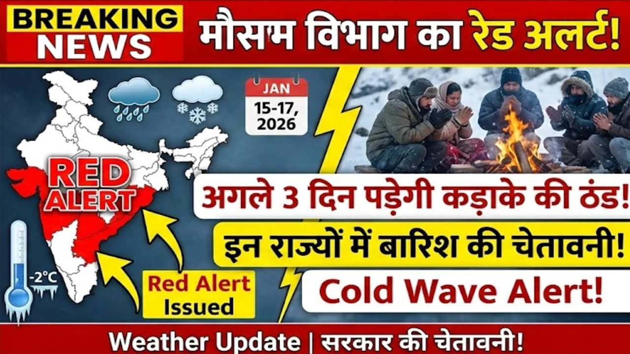 मौसम विभाग का रेड अलर्ट: अगले 3 दिन पड़ेगी कड़ाके की ठंड, इन राज्यों में बारिश की चेतावनी – Cold Wave Alert