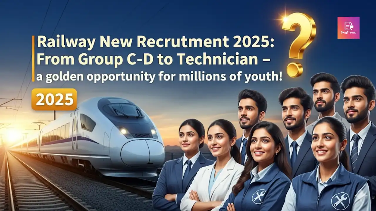 Railway New Recruitment 2025: Group C–D से लेकर Technician तक—लाखों युवाओं के लिए सुनहरा मौका!
