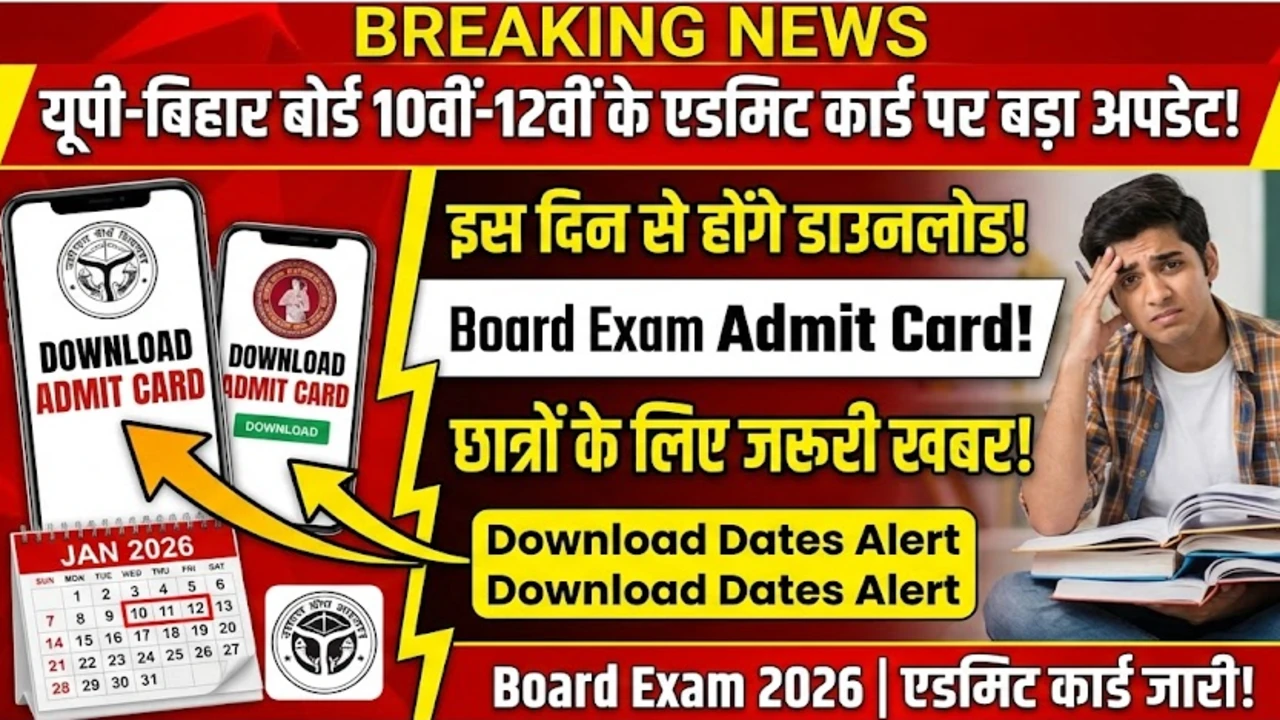 यूपी-बिहार बोर्ड 10वीं-12वीं के एडमिट कार्ड पर बड़ा अपडेट, इस दिन से होंगे डाउनलोड – Board Exam Admit Card