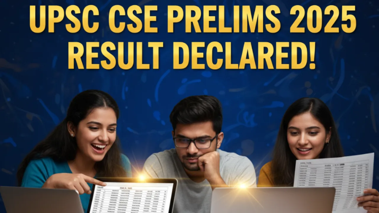 UPSC CSE Prelims 2025 रिजल्ट घोषित! रोल नंबर से सीधा रिजल्ट यहाँ देखें
